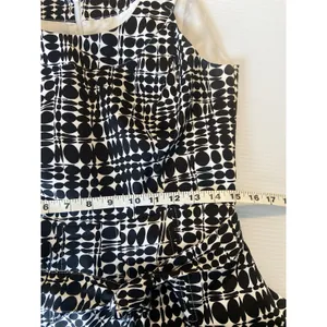 Calvin Klein Black‎ White Pleated Sheath Dress Career Sleeveless Size 8 P Belted thumbnail 9