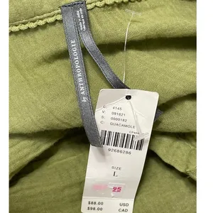 NEW by Anthropologie Kallie Sage Green Long Sleeves Tiered Flowy Tunic Dress L thumbnail 4