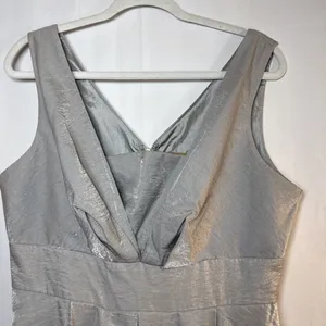 Midnight Velvet Silver Sleeveless MIDI Dress Preowned Size 12 thumbnail 6
