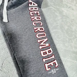 Abercrombie & Fitch Y2K Vintage Style Joggers Gray Sweatpants Large Spellout 90s thumbnail 2