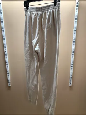 PINK Victoria’s Secret Size Medium Cream Drawstring Waist Sweatpants, Preloved thumbnail 4