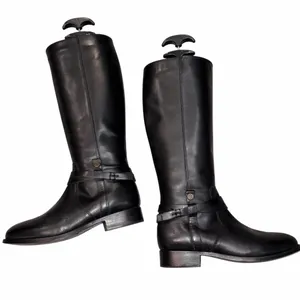 Frye Melissa Belted Black Leather Tall Riding Boots Shoes size 6 thumbnail 8