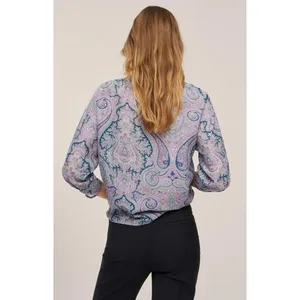 Mango Purple Blue Paisley Boho Lightweight Relaxed Blouse Top Size‎ 6 thumbnail 2