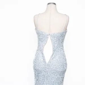 Betsy &‎ Adam - Ice Blue Sequined Floor Length Gown thumbnail 15