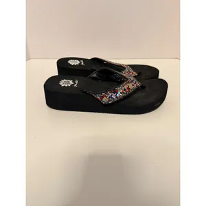 Yellow Box Skyllah Wedge Sandals Sz 7.5 Multi Rhinestone Platform Flip Flop thumbnail 5