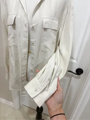 Aritzia Babaton Utility Shirt Matte Pearl Small thumbnail 4
