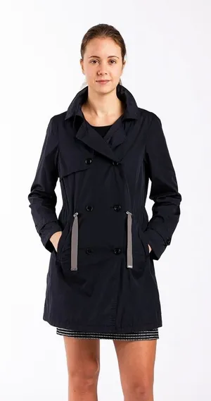 Zara Basic Blue Trench Coat Medium thumbnail 1