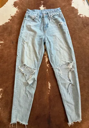 American Eagle curvy mom Jean size 00 regular Strigid real good No flaws! thumbnail 1
