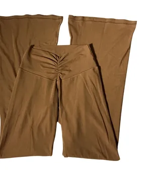 Y2K OFFLINE‎ by Aerie Real Me High Rise Ruched Flare Leggings Brown Size M thumbnail 1