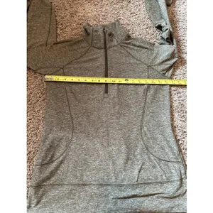 Lululemon Rush Hour 1/2 Zip Pullover Heathered Military Green Size 10 thumbnail 4