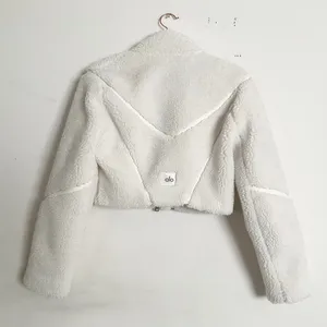 Alo Yoga Sherpa Cropped Slope Side Jacket Ivory S thumbnail 13