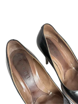 Marni Black Brown Two Tone Leather Closed Toe Platform Heels Pumps Size 8 Womens thumbnail 16