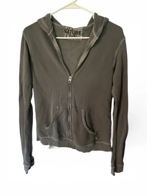 Free City Superfluff zip up hoodie grey small thumbnail 1