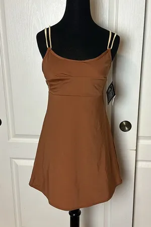 Nwt Vtg Newport News Swim Brown Dress thumbnail 1