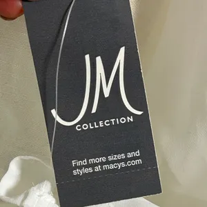 JM Collection White Linen Blend Embellished‎ V-Neck Tunic Top XL FLAW thumbnail 8