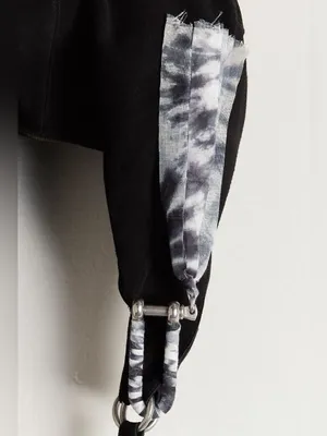 NIP Free People Wrapped Carabiner Bag Charm Black White Tie Dye thumbnail 3