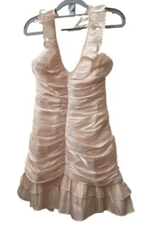 👗‎ NWT Akira Light Pink Halter Gathered and Ruffled Dress | Size S 👗 thumbnail 1