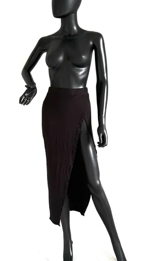 High Waist Maxi Skirt High Rise Split Skirt Beach Cover Up Casual Skirt Stretchy thumbnail 1