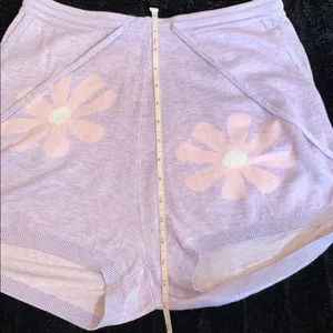 Ekouaer Purple Floral Knit Lounge Set Long Sleeve Top Shorts 2-Piece Medium thumbnail 8