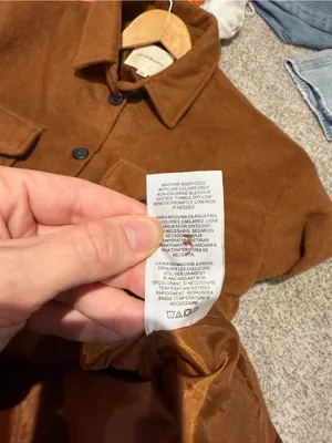 Thread & Supply Warm Fleece Button Front Shacket Jacket Brown Size Medium thumbnail 6