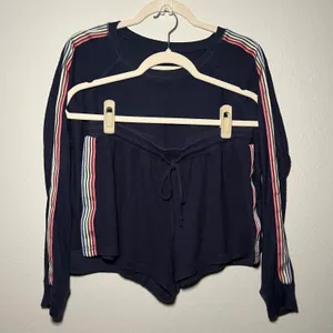 Free Press rainbow striped set (pullover + shorts) thumbnail 1