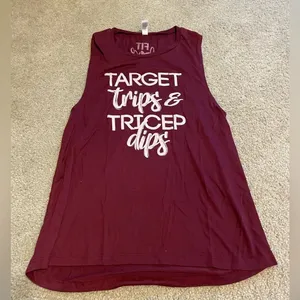 Target trips and‎ tricep dips workout tank top Red Size L thumbnail 1
