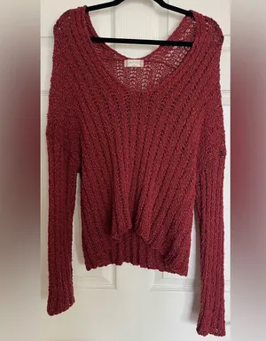 Altar’d State Red Knit Sweater thumbnail 2