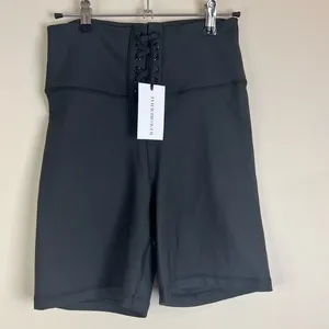WeWoreWhat Lace Up High‎ Rise Biker Shorts Black Size Medium thumbnail 13