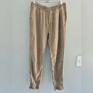Roots Canada Hemp Jogger summer pull lounge on jogger zipper bottom Pants Medium thumbnail 2