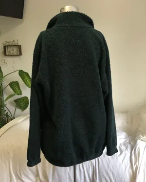 World Famous Sherpa green teddy zip up jacket thumbnail 2
