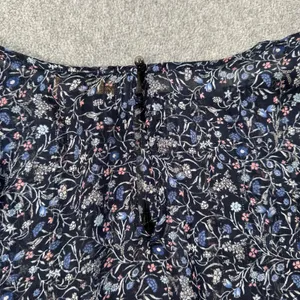 W5 Blue Floral Ruffle Shoulder Sheer Blouse Women's Medium 3/4 Sleeve Silver thumbnail 10