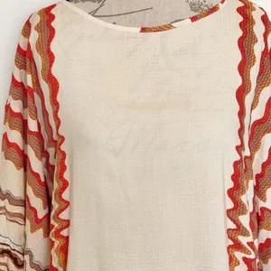 Unique spectrum Blouse Kimono Sleeve Side Tie Boho Southwestern Tribal Sz Large thumbnail 7