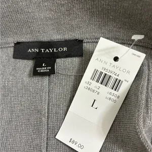 Ann Taylor Charcoal Grey pleated Knit Skirt L NWT thumbnail 4