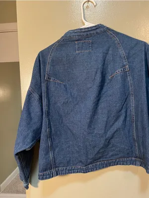 OJH Woman Women's Denim Jean Jacket Wonder Years Embroidered Medium Wash Boxy thumbnail 6