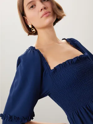 Hill‎ House Nesli Nap Dress Navy Size S thumbnail 4
