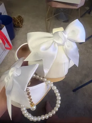New Pointed Toe Slingback flats in crisp white with bow size 10 thumbnail 10