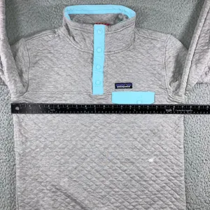 Patagonia Quilted Snap-T‎ Pullover Women S Gray Organic Cotton Layering Outdoor thumbnail 5