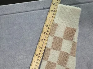 Debut Checkered Sweater Size S Beige Brown Long Sleeve Crewneck thumbnail 6