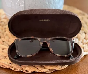 Authentic Tom Ford Leo TF336 55J Havana Black Rectangle Sunglasses Unisex thumbnail 1