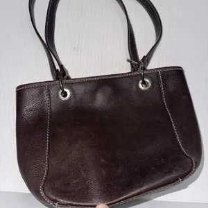 Fossil Shoulder Bag Womens Small Brown Leather Double Strap Key Charm Lined thumbnail 7