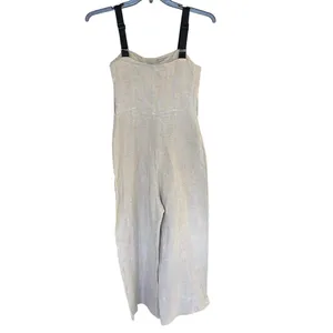 Staud 100% Linen Beige Wide Leg Jumpsuit Belt Missing Size 6 thumbnail 4