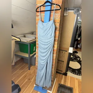 AZAZIE Kalea Dusty Blue bridesmaid dress thumbnail 2