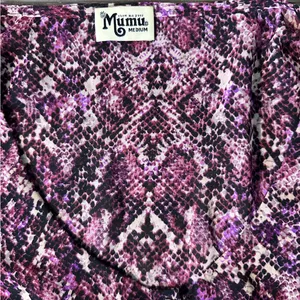 Show Me Your Mumu Womens Romper Red/Pink Snake‎ Print Boho Long bell Sleeve M thumbnail 9