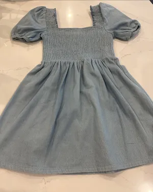 Altar’d‎ State 100% cotton jean puff sleeve mini smocked dress size small thumbnail 1