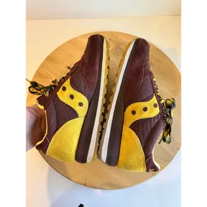 Saucony Jazz Maroon & Yellow Suede Leather Lace Up Sneakers Women's Size 8 thumbnail 4