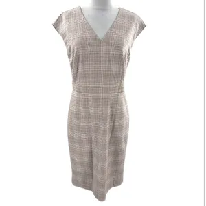 NWT Ann Taylor plaid v neck sheath dress purple‎ sz 4 thumbnail 9