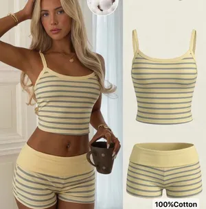 New without tags set cropped top and shorts thumbnail 2