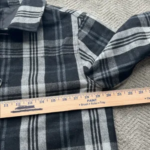 Oakley Women's Coat Wool Button-up Jacket Plaid Gingham Black Gray Size Small thumbnail 11