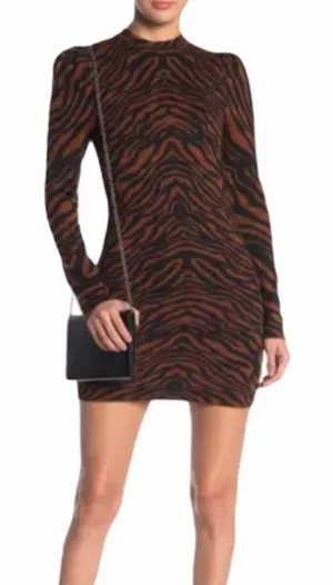 Jealous Tomato Long Sleeve Tiger Bodycon Sweater‎ Dress Sz M thumbnail 1