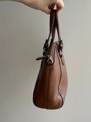 Coach Park Leather Mini Satchel, Saddle Brown Pebble Leather, Crossbody Strap thumbnail 7